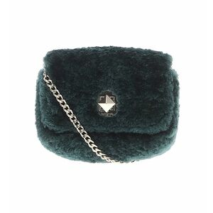 kate spade Emerald Green Faux Fur Crossbody Bag with Silver Chain